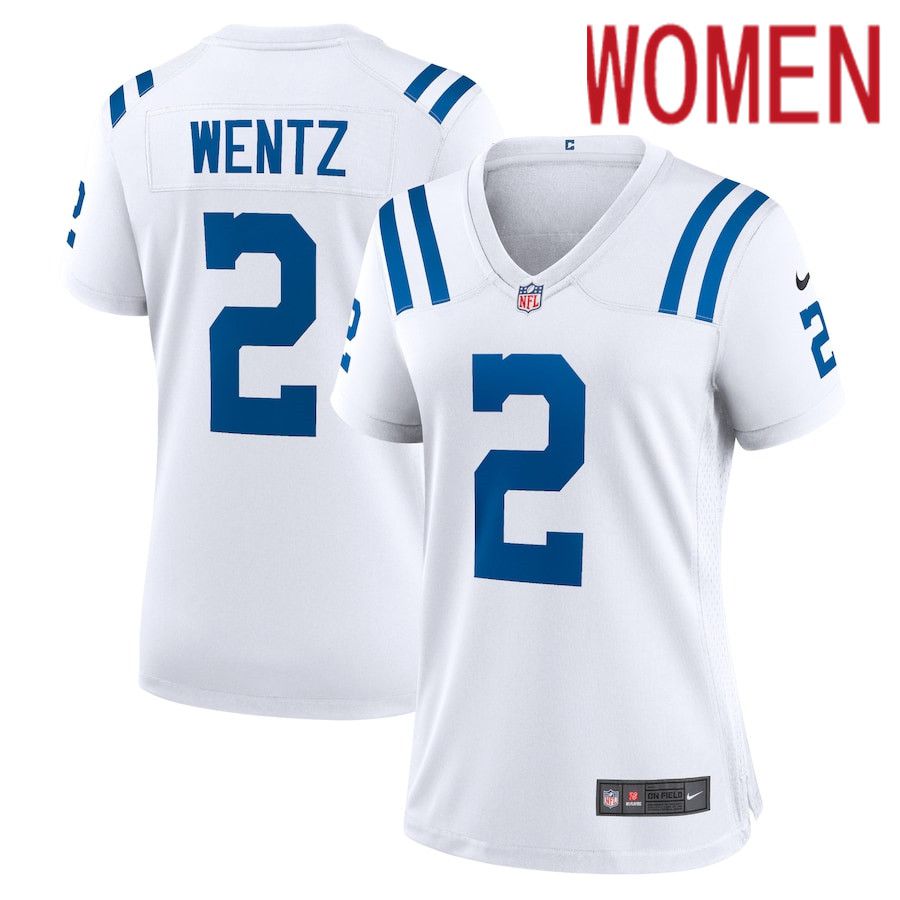 Women Indianapolis Colts 2 Carson Wentz Nike White Game NFL Jersey